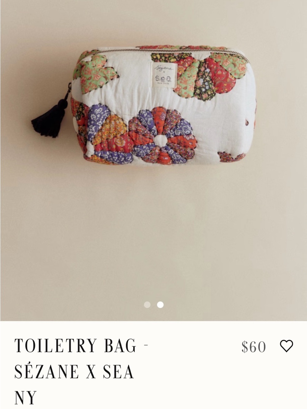 Sezane X SeaNY cosmetic pouch